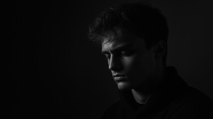 Fototapeta premium Portrait of a man in black and white