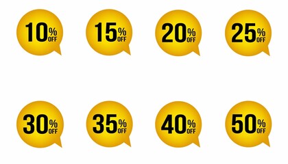 set of discount labels, set of discount stamps or tags 