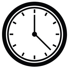 A round wall clock with bold numbers and clock