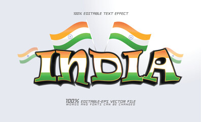 india editable text effect	
