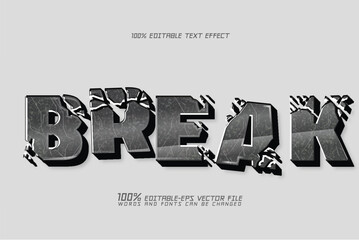 Cracked Stone break Text Effect design