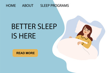 Peaceful woman sleeping for self-care and relaxation concepts in better sleep program design.