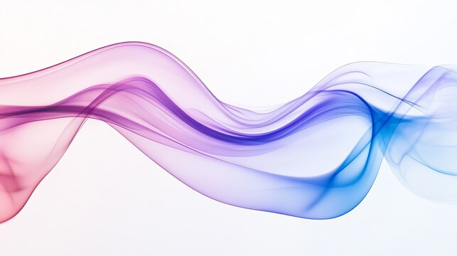 Curved smoke trail with fluid motion, abstract and artistic, soft edges, ethereal and dynamic, floating on white background, seamless and moody, dramatic dark tones
