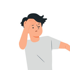 man with a hat on their face