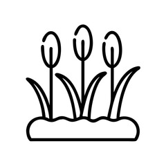 marshland icon, marshland line art - simple line art of marshland, perfect for marshland logos and icons
