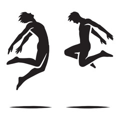 Exclusive set of jumping man silhouette digital art crafted for premium use in graphic and web design - man jumping vector set - man jumping illustrations set
