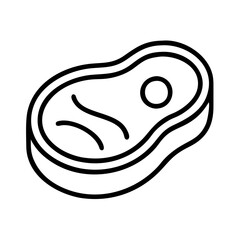meat steak icon, meat steak line art - simple line art of meat steak, perfect for meat steak logos and icons