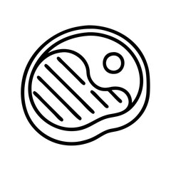 meat steak icon, meat steak line art - simple line art of meat steak, perfect for meat steak logos and icons