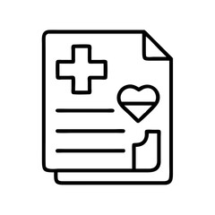 Obraz premium medical record icon, medical record line art - simple line art of medical record, perfect for medical record logos and icons