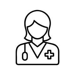 medical intern icon, medical intern line art - simple line art of medical intern, perfect for medical intern logos and icons