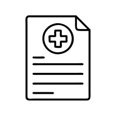 Obraz premium medical record icon, medical record line art - simple line art of medical record, perfect for medical record logos and icons