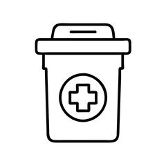 Obraz premium medical waste bin icon, medical waste bin line art - simple line art of medical waste bin, perfect for medical waste bin logos and icons