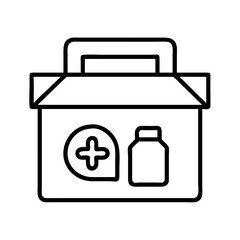 medicine box icon, medicine box line art - simple line art of medicine box, perfect for medicine box logos and icons
