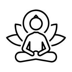 meditation icon, meditation line art - simple line art of meditation, perfect for meditation logos and icons