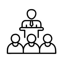 meeting host icon, meeting host line art - simple line art of meeting host, perfect for meeting host logos and icons