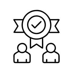 meeting success badge icon, meeting success badge line art - simple line art of meeting success badge, perfect for meeting success badge logos and icons