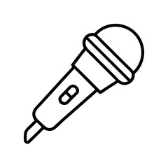 microphone icon, microphone line art - simple line art of microphone, perfect for microphone logos and icons