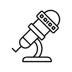 microphone icon, microphone line art - simple line art of microphone, perfect for microphone logos and icons