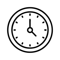 midnight clock icon, midnight clock line art - simple line art of midnight clock, perfect for midnight clock logos and icons