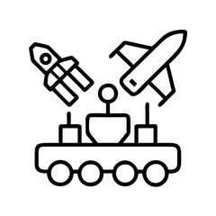 military technology icon, military technology line art - simple line art of military technology, perfect for military technology logos and icons