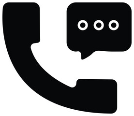 Voice communication or phone interaction symbol, with transparent background.

