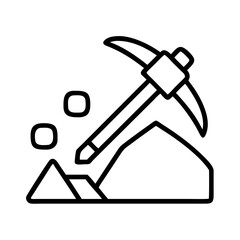 mining icon, mining line art - simple line art of mining, perfect for mining logos and icons
