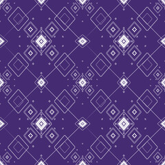 Geometric pattern with white shapes on purple background