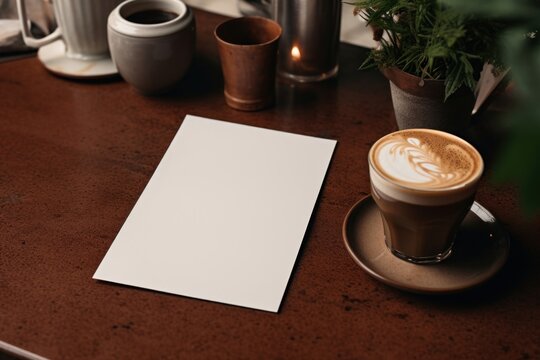 Empty menu mockup coffee table furniture