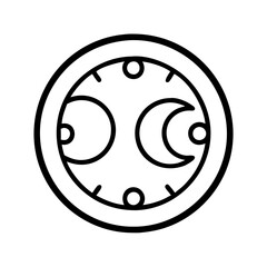 moon phase clock icon, moon phase clock line art - simple line art of moon phase clock, perfect for moon phase clock logos and icons