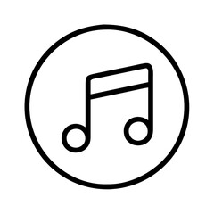 music note icon, music note line art - simple line art of music note, perfect for music note logos and icons