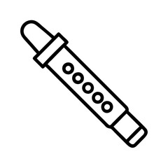 musical instrument recorder icon, musical instrument recorder line art - simple line art of musical instrument recorder, perfect for musical instrument recorder logos and icons