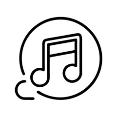 music note icon, music note line art - simple line art of music note, perfect for music note logos and icons