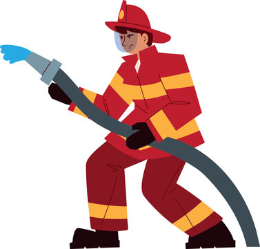 firefighter extinguishing fire