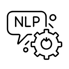 natural language processing nlp icon, natural language processing nlp line art - simple line art of natural language processing nlp, perfect for natural language processing nlp logos and icons