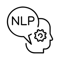 natural language processing nlp icon, natural language processing nlp line art - simple line art of natural language processing nlp, perfect for natural language processing nlp logos and icons