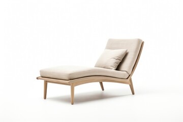 Fototapeta premium Modern long beige chair furniture architecture