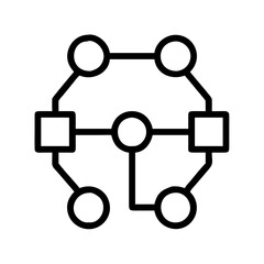 network diagram icon, network diagram line art - simple line art of network diagram, perfect for network diagram logos and icons