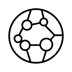 network icon, network line art - simple line art of network, perfect for network logos and icons
