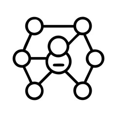 network icon, network line art - simple line art of network, perfect for network logos and icons