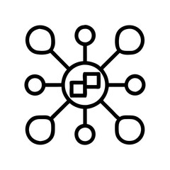 network connections icon, network connections line art - simple line art of network connections, perfect for network connections logos and icons