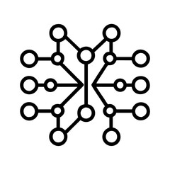 neural network icon, neural network line art - simple line art of neural network, perfect for neural network logos and icons