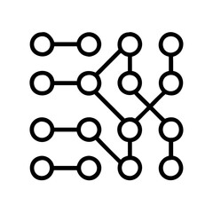 neural network icon, neural network line art - simple line art of neural network, perfect for neural network logos and icons