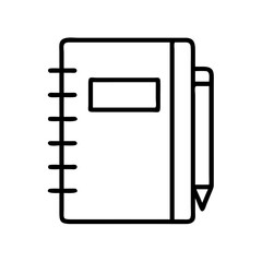 notebook icon, notebook line art - simple line art of notebook, perfect for notebook logos and icons