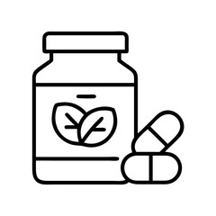 nutritional supplement icon, nutritional supplement line art - simple line art of nutritional supplement, perfect for nutritional supplement logos and icons