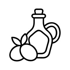 olive oil icon, olive oil line art - simple line art of olive oil, perfect for olive oil logos and icons