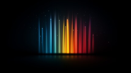 Obraz premium Colorful sound waves radiating in a dark space showcasing a vibrant spectrum of energy