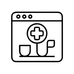 online pharmacy icon, online pharmacy line art - simple line art of online pharmacy, perfect for online pharmacy logos and icons