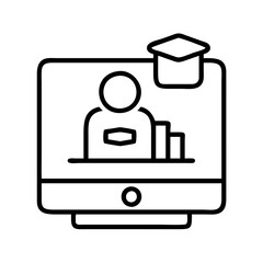 online training platform icon, online training platform line art - simple line art of online training platform, perfect for online training platform logos and icons
