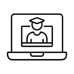 online training platform icon, online training platform line art - simple line art of online training platform, perfect for online training platform logos and icons