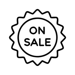 on sale badge icon, on sale badge line art - simple line art of on sale badge, perfect for on sale badge logos and icons